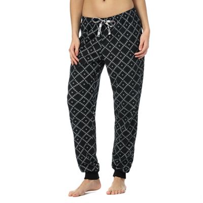 Black diamond print pyjama bottoms